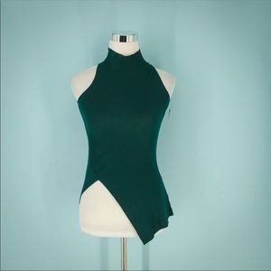 Rosetta Getty XS Green Paneled Turtleneck Top NWOT